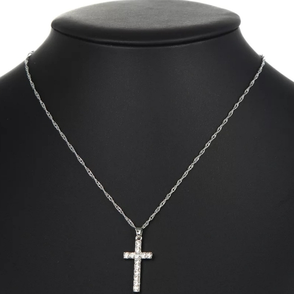 Cross Pendant with rhinestones - Picture 2 of 3